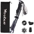 Wanderstöcke, faltbar, verstellbar, Nordic Walking, Trekking, Aluminium, Black