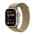 Apple Watch Ultra 2 (GPS + Cellular 49 mm) Smartwatch, Sportuhr mit Titangehäuse in Natur und Alpine Loop in Mandel (Medium). Fitnesstracker, präzises GPS, extra Lange Batterielaufzeit, CO₂ neutral