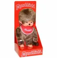 Monchhichi 255010 Plüschfigur Junge mit Latz rot/braun 20 cm Stoff NEU