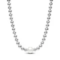 PANDORA Timeless Behandelte Süßwasserzuchtperle & Kugeln Collier-Halskette aus Sterling Silber mit Zirkonia Steinen, Größe 45cm, 393176C01-45