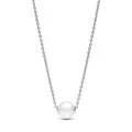 PANDORA Timeless Behandelte Süßwasserzuchtperle Collier-Halskette aus Sterling Silber mit Zirkonia Steinen, Größe 45cm, 393167C01-45