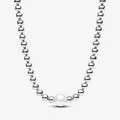 PANDORA Behandelte Süßwasserzuchtperle & Kugeln Collier-Halskette Silber 45 cm