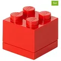 LEGO 3er-Set: Aufbewahrungsboxen "Mini 4" in Rot - (B)4,6 x (H)4,3 x (T)4,6 cm