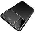 AVANA Hülle für Samsung Galaxy S21 FE 5G Schutzhülle Flexibles Slim Case Schwarz Schutz Silikon TPU Schale Kratzfest Handyhülle Bumper Cover Carbon Optik