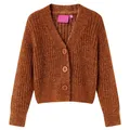 Kinderstrickjacke 128 cognacfarben