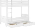 Etagenbett für Erwachsene weiß 100x200 Nische 100 teilbar Zubehör wählbar V-60.16-10WT100Rollrost. Matratzen und Doppelbettkasten inkl.