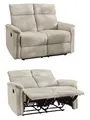2-Sitzer-Relaxsofa Federkern Couch m. Liegefunktion verstellbar Bezug Cord Beige