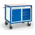 Rollcart Werkstattwagen 07-4307H, höhenverstellbar, Tragkraft 600kg, 1090 x 700mm, 1 Schrank, 4 Schübe