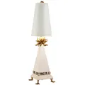 Tischleuchte Beistelllampe Nachttischlampe Stahl Creme H 81 cm 1 Flammig