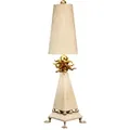 Leda 1-flammige Tischlampe – cremefarbene Patina, Blattgold mit cremefarbenem Patina-Schirm