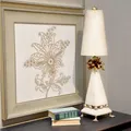 Cremefarbig Gold Klassisch Tischlampe Nachtlampe 1x60W/E27 20x81 [cm]