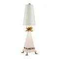 Tischleuchte Beistelllampe Nachttischlampe Stahl Creme H 81 cm 1 Flammig