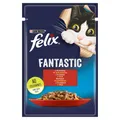 Felix Fantastic Katzenfutter Rind in Gelee Beutel 85g