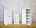 Bisley Aktenschrank Schiebetürenschrank Eco Stahl 3 Fachböden 4 OH lichtgrau
