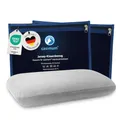 casimum Jersey Kissenbezug aus Baumwolle für Nackenstützkissen mit Reißverschluss - Abnehmbarer Schonbezug Kopfkissen 70x40 cm, grau