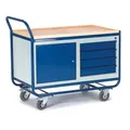 Schrankwagen,Tragl. 300kg,Ladefl. LxB 1000x575mm,RAL7035/RAL5010,1 Schrank,4 Schubladen,HxLxB 990x1170x600mm