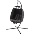 Svita Hängesessel, Dunkelgrau, Metall, 1-Sitzer, 105x195x105 cm, Gartenmöbel, Hängesessel