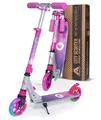 Apollo Cityroller Skyracer LED City Scooter Kinder, Tretroller mit Federung, klappbarer Kinderroller, höhenverstellbar