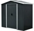 Pergart Gerätehaus Düsseldorf II 64 (GLS), BxT: 184x98 cm, Metall, mit Satteldach und integrierter Schiebetür, schiefer/creme