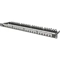 Modulares High Density Patchpanel, 24-Port, Rack Mount, geschirmt schwarz, 0,5 HE, für Keystone-Module, mit Beschriftungsfeld