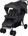 Bebeconfort Teamy Zwillings-Kinderwagen, Kompatker Geschwister-Kinderwagen, nutzbar ab der Geburst bis ca. 4 Jahre, 0-22 kg, Mineral Graphite