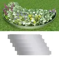 Rasenkante flexible Beeteinfassung 5-er Set 100 x15 cm Verzinkter Stahl silber