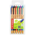Ballpoint Pen - STABILO pointball - Pack of 6 - Red, Blue, Black, Green, Turquoi