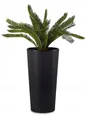 HowHomely Blumentopf Gross Hoch 57 cm mit Pflanzkübel Einsatz 30 cm Durchmesser - Schwarz Pflanzkübel Groß aus Kunststoff für Deko Wohnzimmer Garten oder Terrasse