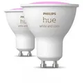 2er Pack Philips Hue White & Color Ambiance GU10 LED Reflektoren 4,2W wie 35W dimmbar Bluetooth- und ZigBee-Steuerung RGBW