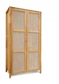 Home affaire Kleiderschrank Hällevik, Kleiderschrank, Aufbewahrung, Stauraum, Soft-Close-Funktion Türfronten mit Wiener Geflecht, FSC® Zertifizierte massive Eiche