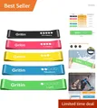 Fitnessband Set mit Übungsanleitung - 5 Widerstandsstufen für Flexibilität