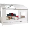 Baumhaus Bett Katerina 214x105x159 Spielbett MDF+Massivholz Weiß - Weiß