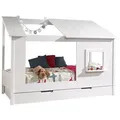 58aufmkessel Hausbett, Weiß, Holzwerkstoff, 90x200 cm, Kinder- & Jugendzimmer, Kindermöbel, Kinderbetten, Hausbetten