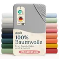 Laleni Jersey Spannbettlaken, 70x140cm, für Baby Beistellbett & Stubenwagen, 100% Baumwolle, Oeko-TEX Zertifiziert, Grau
