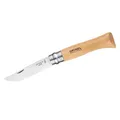 Opinel Taschenmesser No 08 mit 8,5 cm Edelstahlklinge, Griff Buche, natur/silber