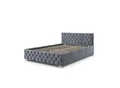 Juskys Polsterbett Nizza 180x200 cm - Lattenrost, Stauraum & LEDs - Samtbezug mit Steppung - Grau