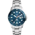 Fossil Quarzuhr FOSSIL BLUE FS6050, Armbanduhr, Herrenuhr, Datum, Edelstahlarmband, bis 10 bar wasserdicht silberfarben