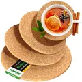 4er-Set Topfuntersetzer aus Kork | 4 Untersetzer in verschiedenen Größen | 15cm, 20cm, 25cm, 30cm | Made in Portugal