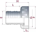 PVC Schlauchtülle mit Überwurfmutter 1" IG x 20 mm