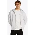 Tommy Jeans Sweatshirt TJM REG S FLAG ZIP FLEECE THRU mit bestickten Markenlogo auf Brusthöhe grau XL (52)