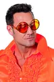Brille, große runde Gläser, Orange