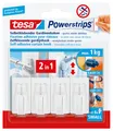 tesa Powerstrips Vario Gardinenhaken weiß 4 Haken und 6 Strips