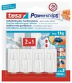 tesa Powerstrips selbstklebende Gardinenhaken bis 1kg ablösbar weiß 4 Stück