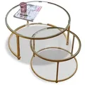 Mirabeau Couchtisch Couchtisch 2er Set Caraman messing/klar goldfarben
