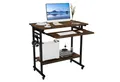 COSTWAY Computertisch, mit Rollen & Tastaturablage, platzsparend, 80x50x78cm