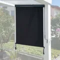 Vertikalmarkise MCW-F42, Senkrechtmarkise Sichtschutz Außenrollo Rollo ,UV-Schutz 50 Stoff 250x100cm, schwarz