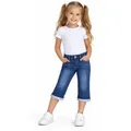 Girls Fashion Caprijeans Capri Stretch Jeans Hose Kinder Sommerhose M416e blau 98/104