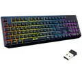 KLIM Chroma Tastatur Gamer Spanisch Wireless – Hohe Leistung Hohe Leistung – Bunte Beleuchtung - Schwarz - RGB PC Windows, Mac PS4