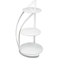 HowHomely | Etagere Weiß aus Metall – 3-stufig - Modern - Rund – Kuchenständer - Tortenständer - Servierregal - Weiß