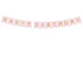 PartyDeco Banner Happy Birthday rosa | 15 x 175 cm